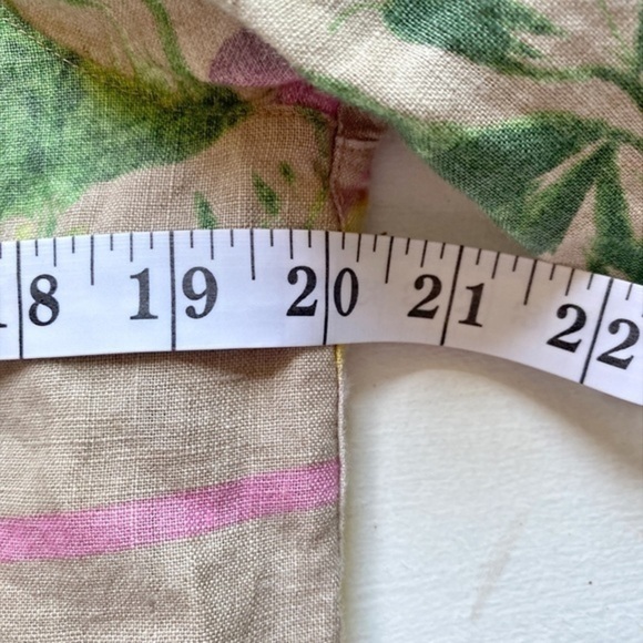 John Mark Linen Cream Blouse with Pink Floral Print Blouse‎ - Picture 11 of 11